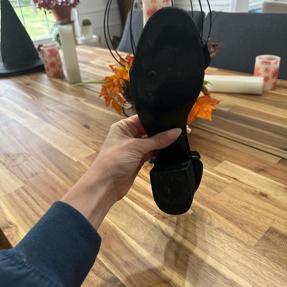 Steve Madden Black Suede Block Heels - Picture 3 of 3